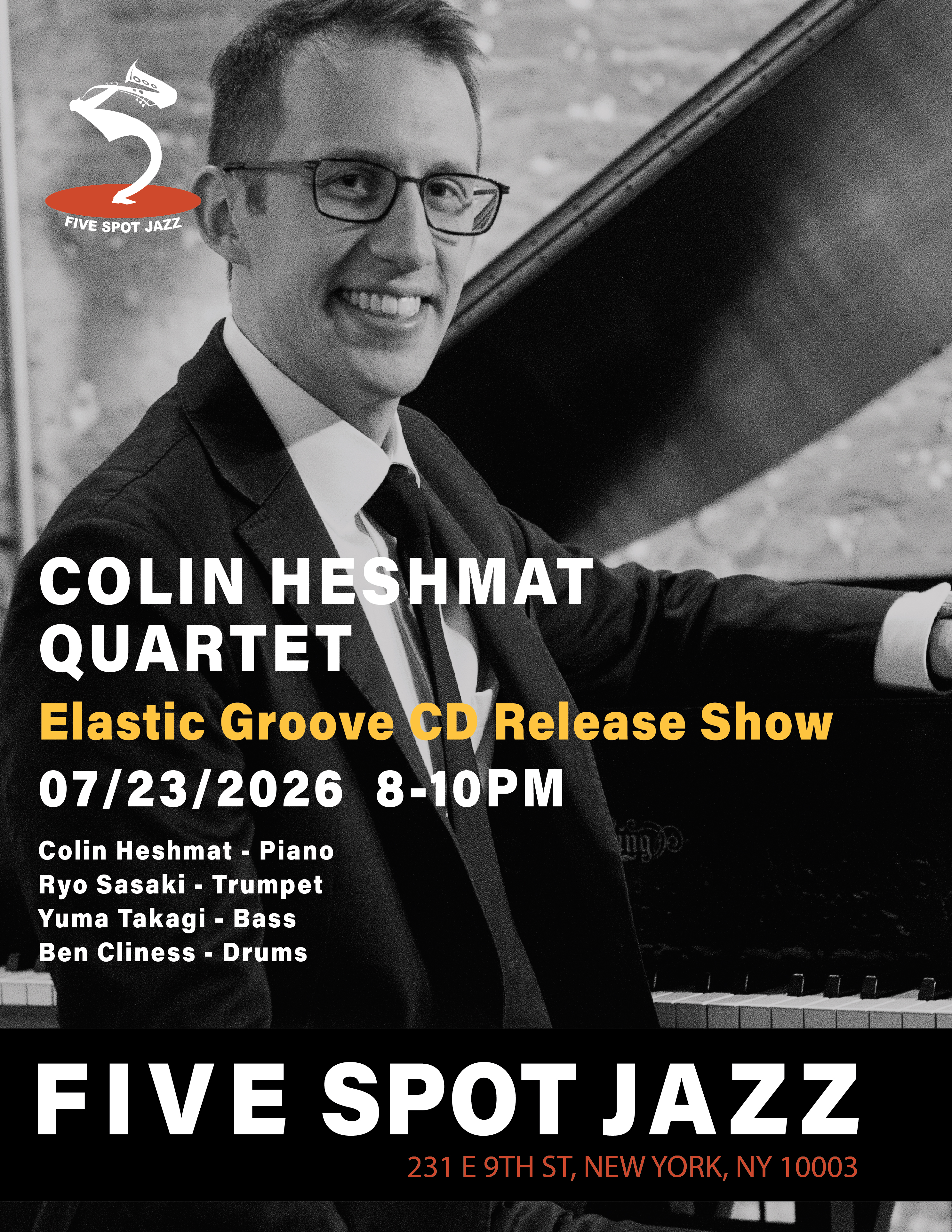 Colin Heshmat Quartet - Elastic Grove Cd Release Show — jazz photo by FIVE SPOT JAZZ | All About Jazz