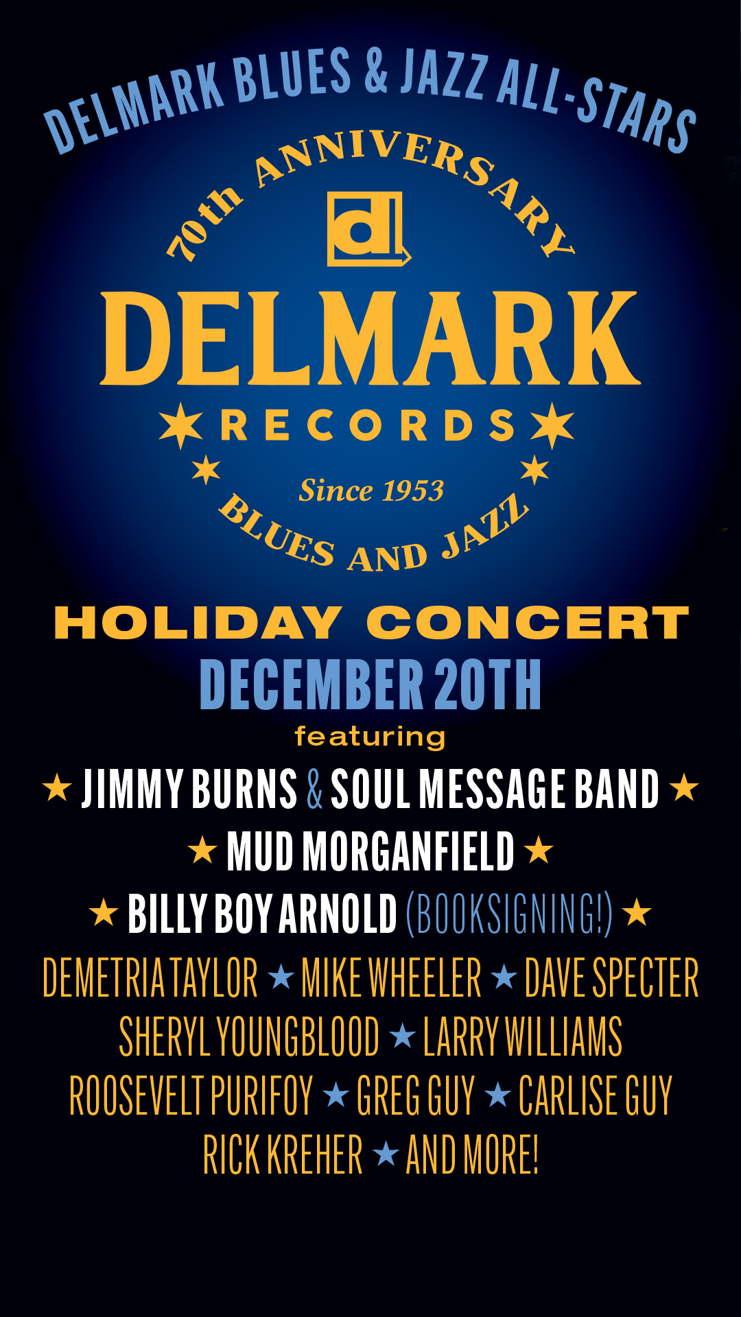 Delmark Records Blues & Jazz All-stars Holiday Concert