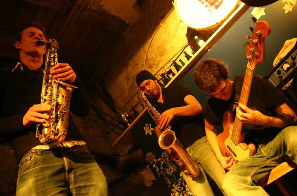 Unknown Saxophonist, Guillaume Perret and Alex Allflat During a Jam Session with "Francesco Miccolis, Guillaume Perret, Marc Mea