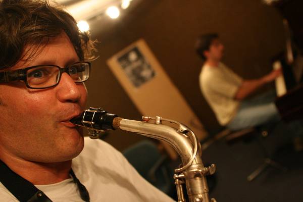 Stefano Saccon and Matthieu Rossignely During a Rehersal for the Group "Stratometric", Geneva, Switzerland, 2005