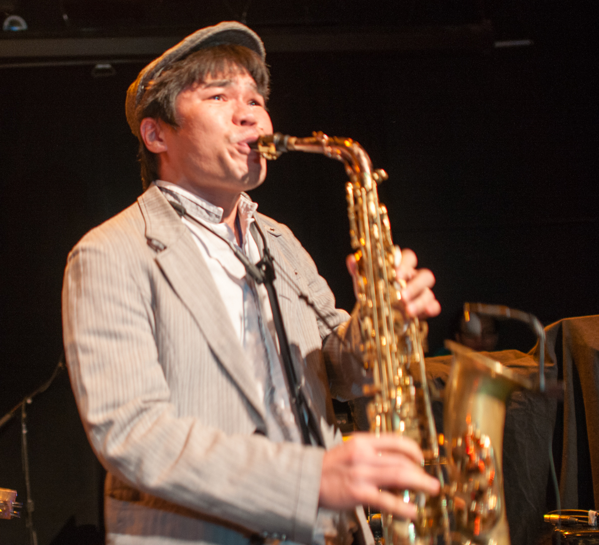 Yosuke Sato with Gregory Porter at le Poisson Rouge at Winter Jazzfest 2013