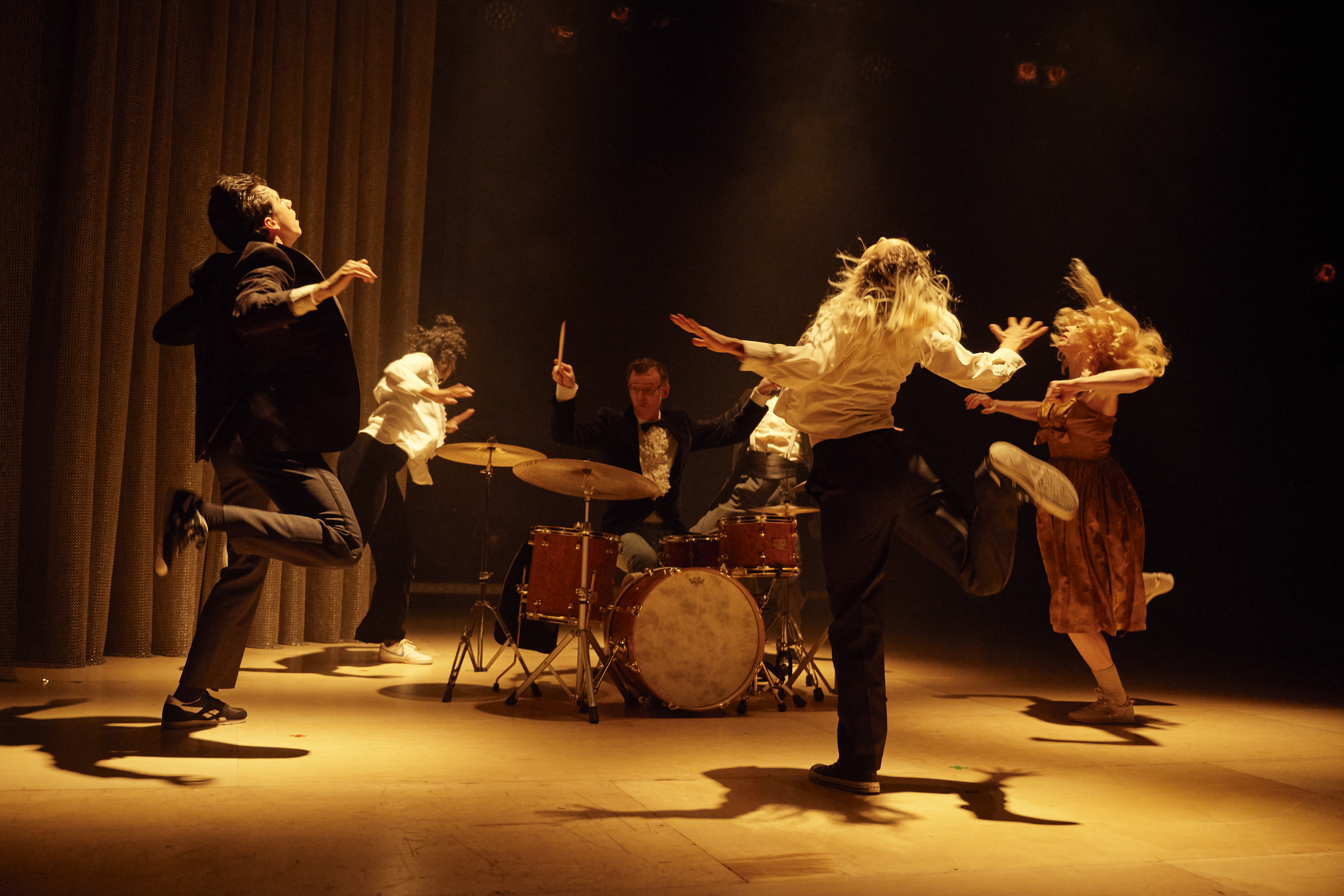Conor Guilfoyle and the cast of CoisCéim Dance Theatre's THE PIECE WITH THE DRUMS by David Bolger_Photo by Ros Kavanagh — jazz photo by CoisCéim Dance Theatre | All About Jazz