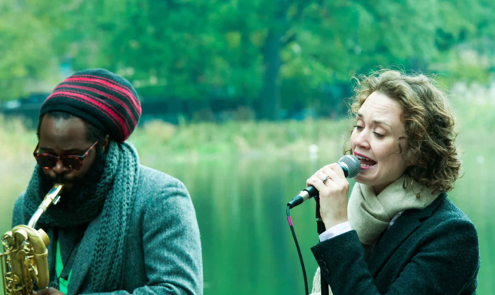 Jason Marshall and Haley Gardner at Jazz and Colors in Central Park