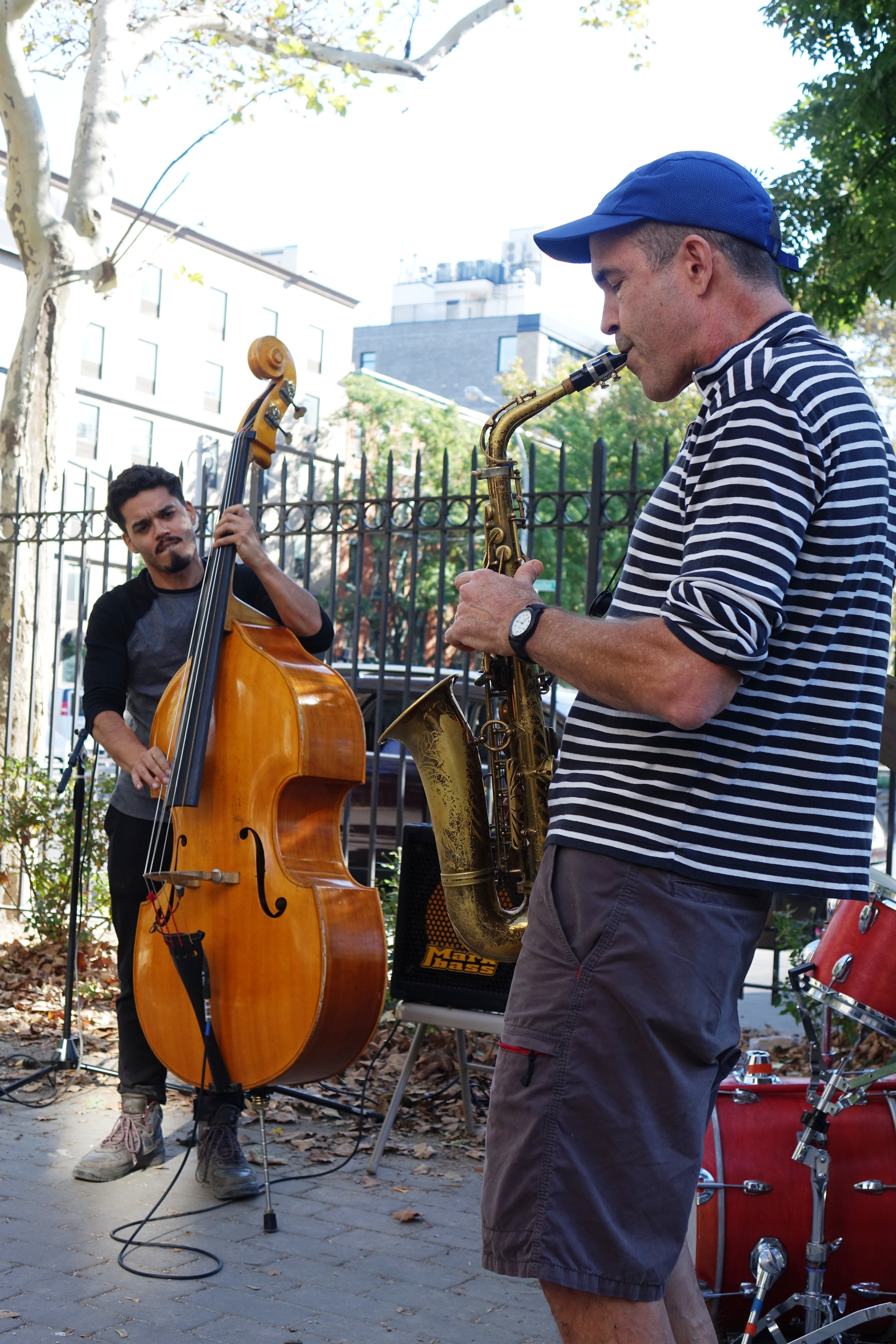 Brandon Lopez and Rob Brown at First Street Green, NYC in October 2017