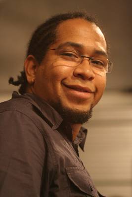 Edwin Sanz with "Batambo" 'S Soundcheck at the Kilimandjaro Festival, Thonon-Les-Bains, France, 2005