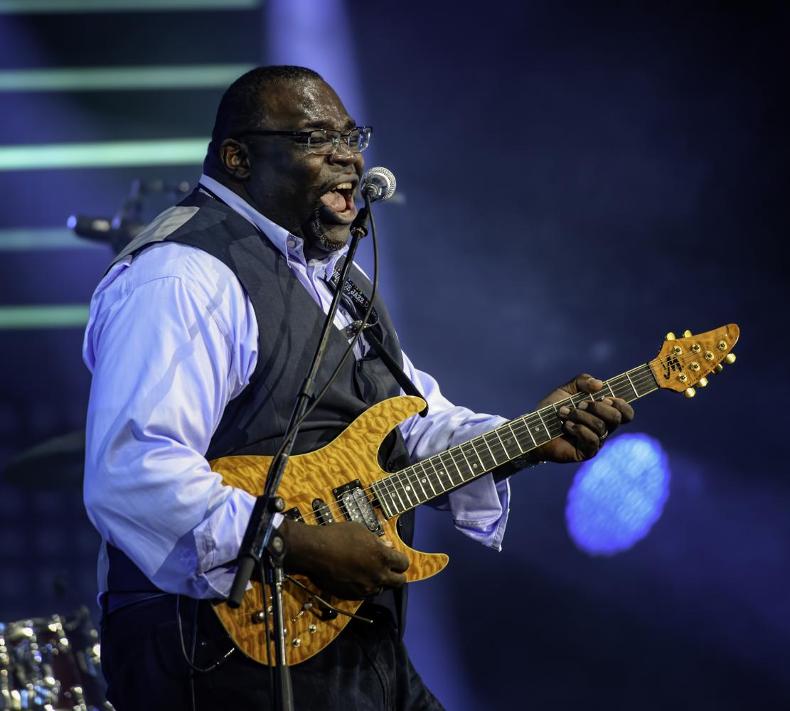 Phillip Campbell with the Campbell Brothers at the Montreal International Jazz Festival 2016