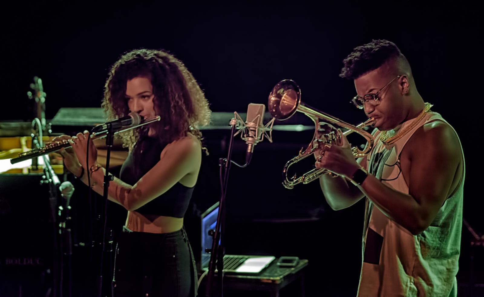 Elena Pinderhughes with Christian Scott at the Montreal International Jazz Festival 2016