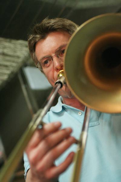 John Aram with "Kenny Wheeler & the Geneva Dowtown Orchestra - The Sweet Little Suite" During Rehersals, Cave Du Sud Des Alpes,