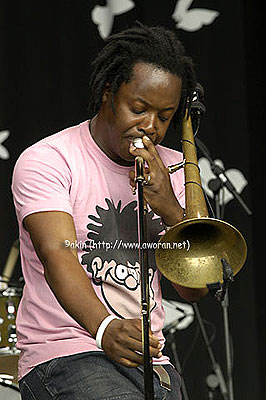 Dennis Rollins on the Jazz World Stage at Glastonbury 2005.