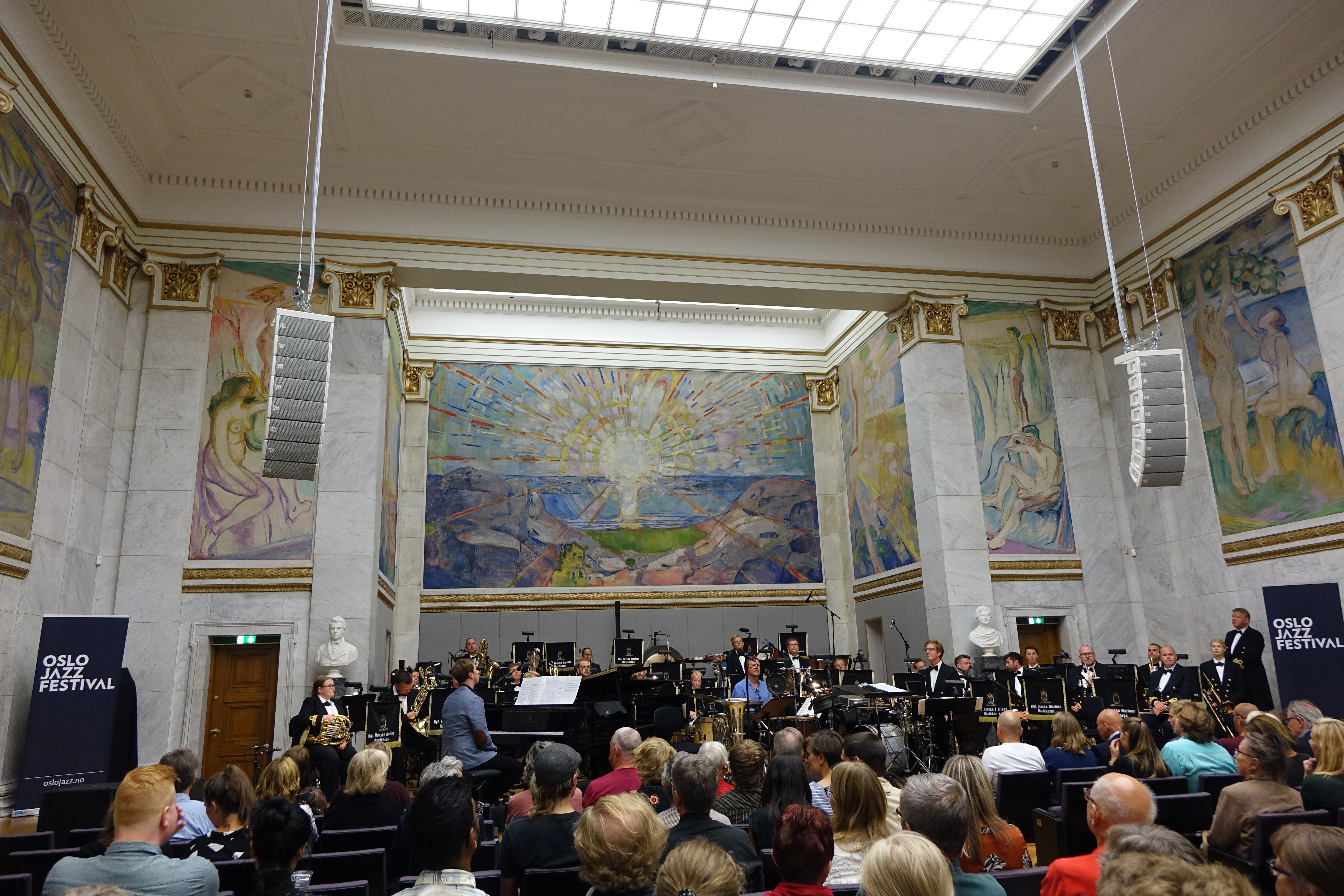 Daniel Herskedal Trio and Marinemusikken at Universitetets Aula, Oslo in August 2018