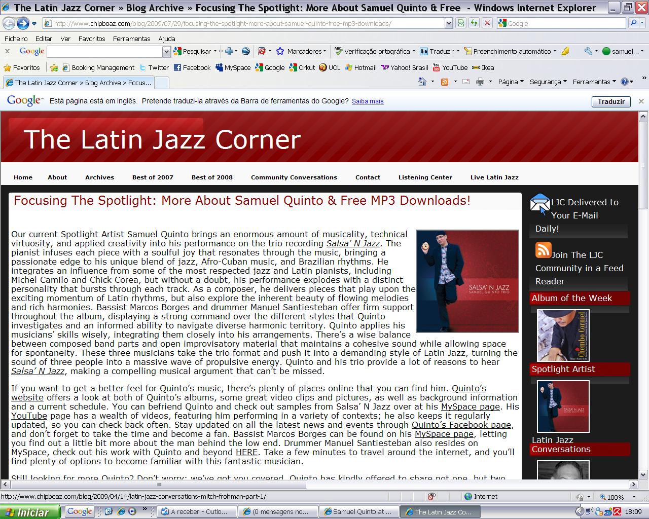 The Latin Jazz Corner - Samuel Quinto