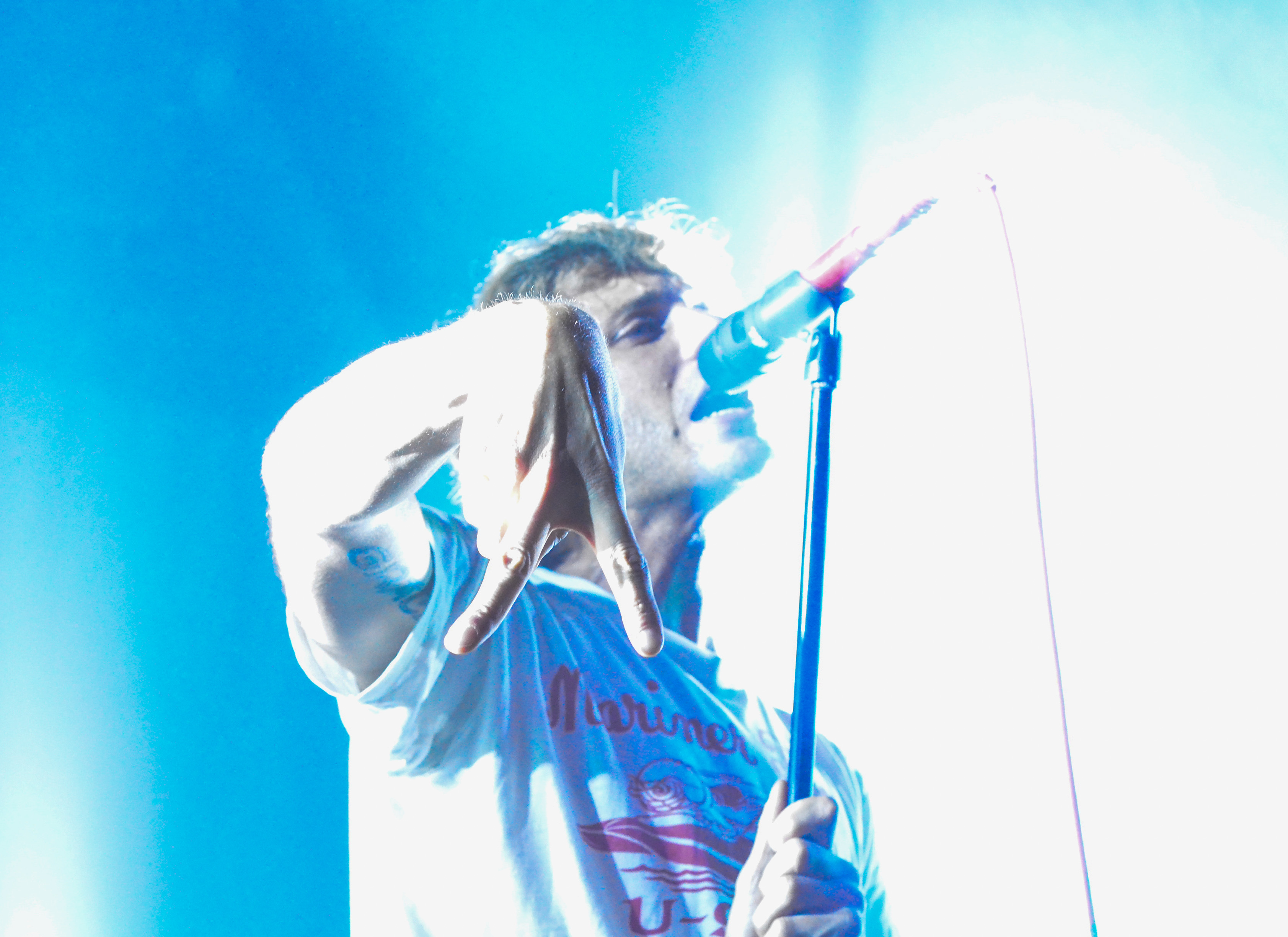 Aaron Bruno of Awolnation at Irving Plaza on 6-27-2015.