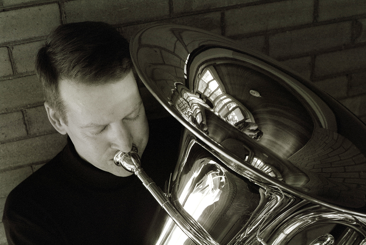 on contrabass tuba 