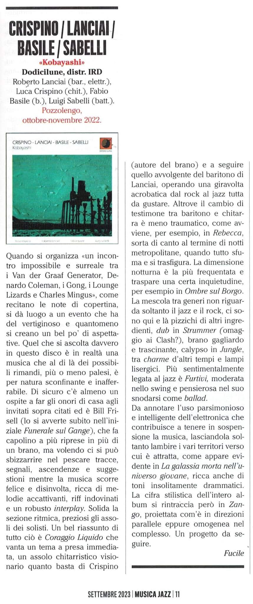 Luca Crispino musicista chitarrista jazz