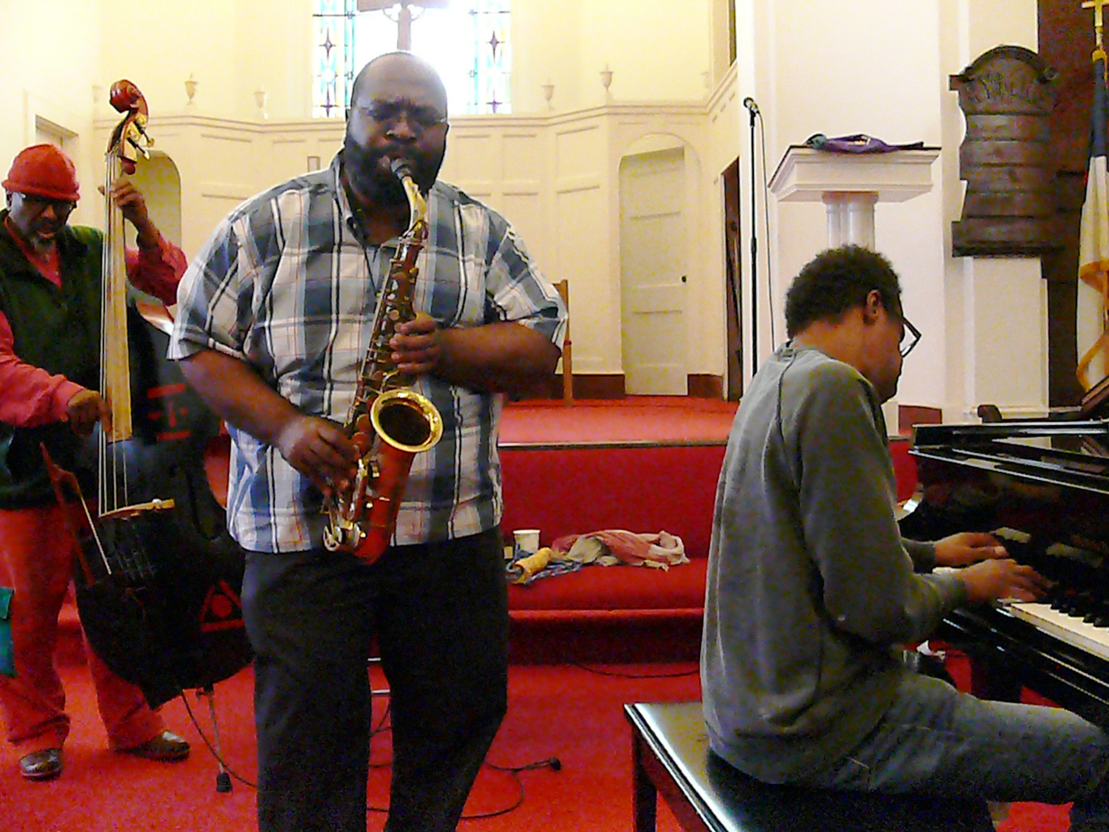 William Parker, Darius Jones and Matthew Shipp at Rendall Memorial Presbyterian Church, Harlem, NYC in October 2016