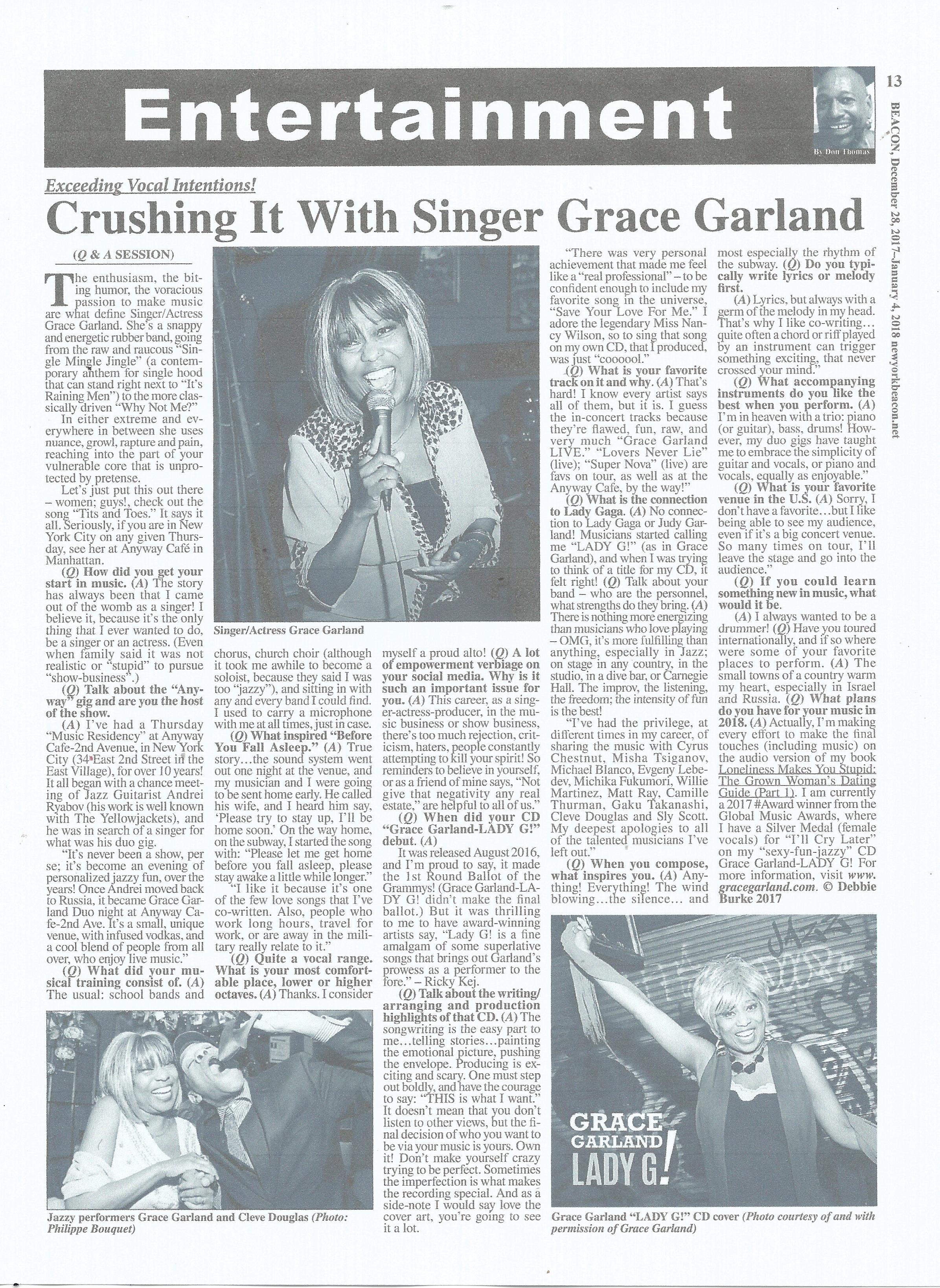 Grace Garland's Jazz Blog Interview