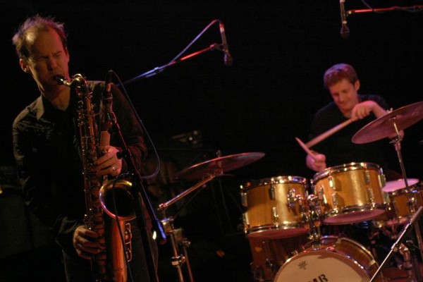 Chris Speed and Jim Black with the "Jim Black - Alasnoaxis" at the Sud Des Alpes, Amr, Geneva, Switzerland, April 2006