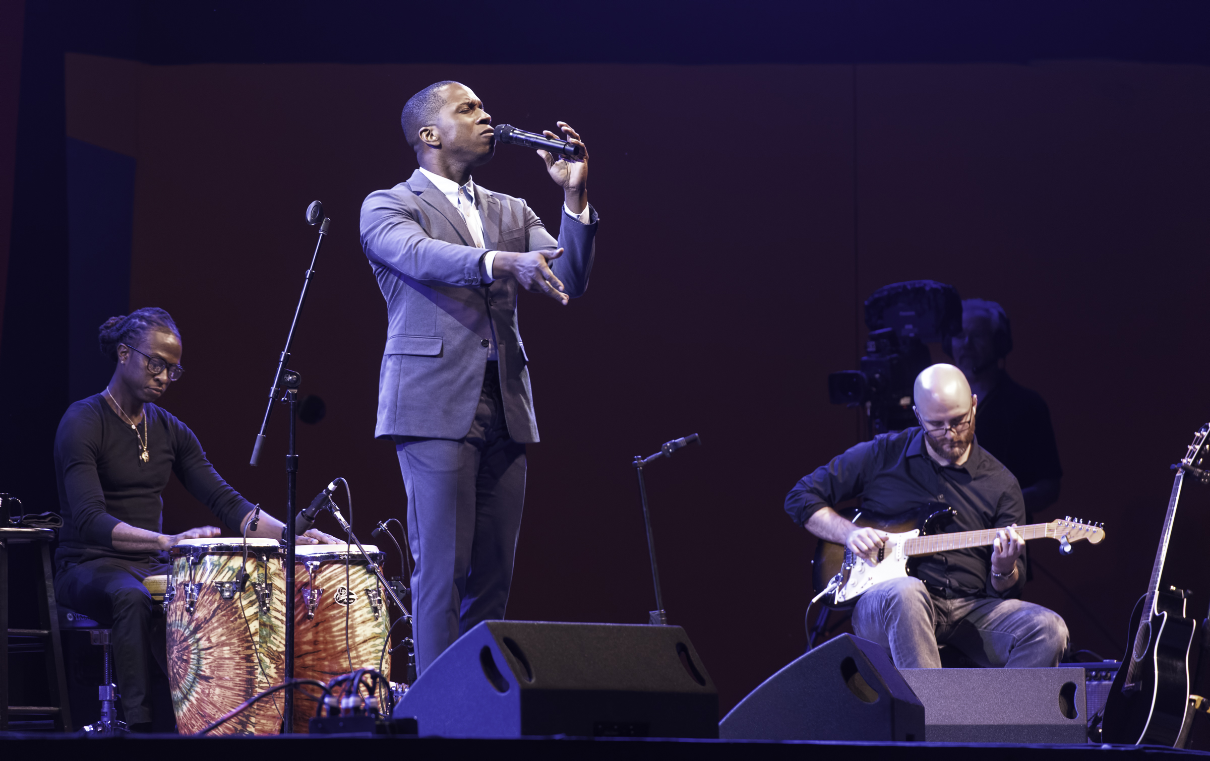 Senfuab Stoney, Leslie Odom Jr. and Steven Walker at the Monterey Jazz Festival