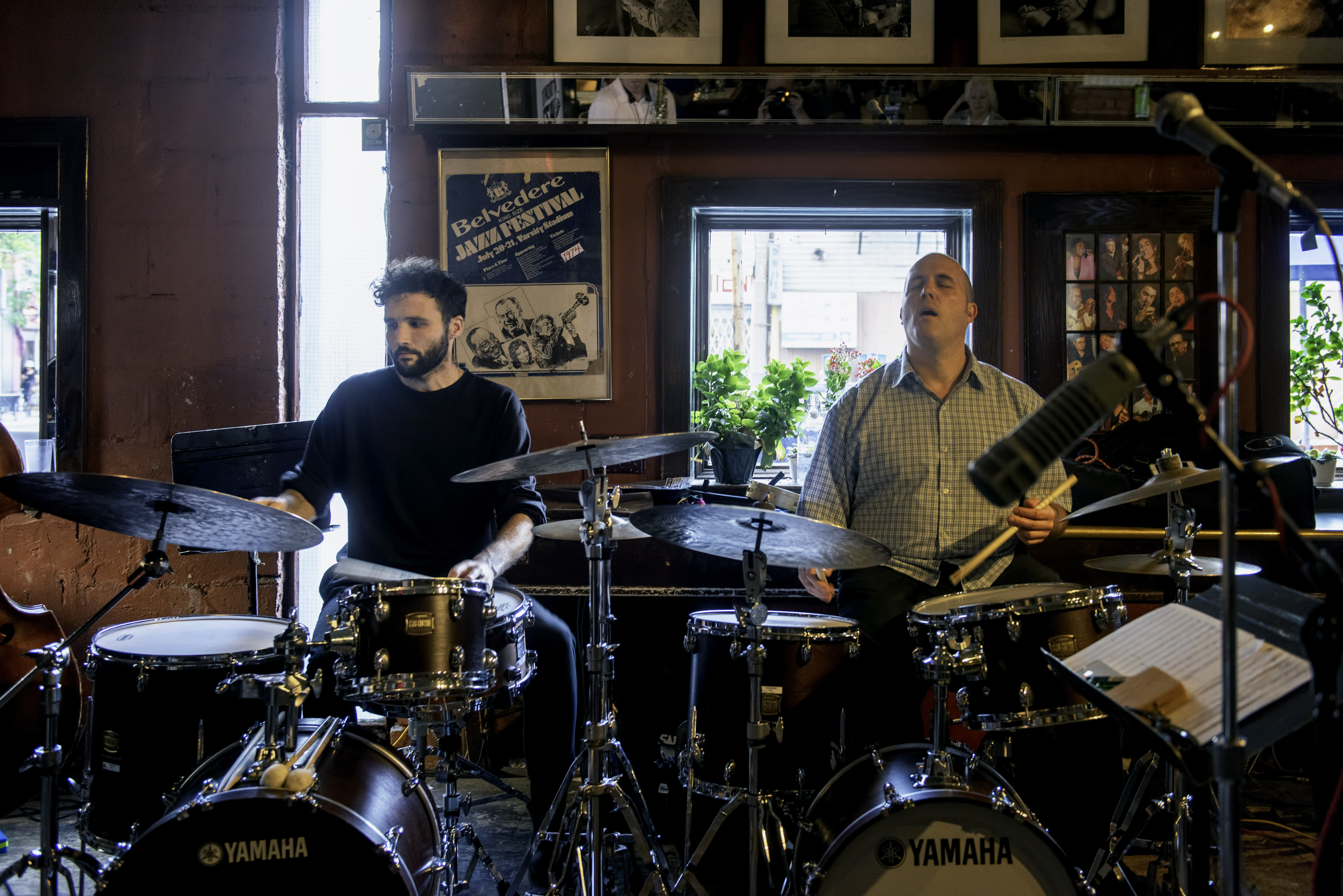 Evan Cartwright and Nick Fraser with the Brodie West Quintet at the Rex Jazz Bar at the Toronto Jazz Festival 2019