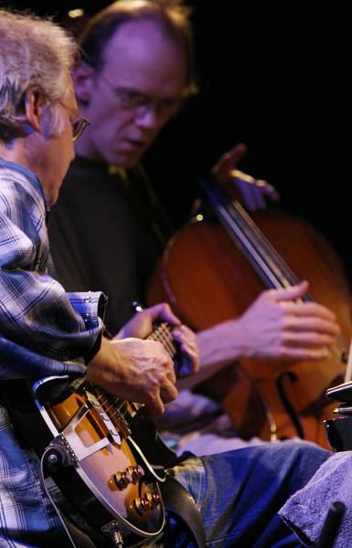 Bill Frisell and Hank Roberts with "Bill Frisell - 858 Quartet" at the Amr Jazz Festival, Alhambra, Geneva, Switzerland, April 2