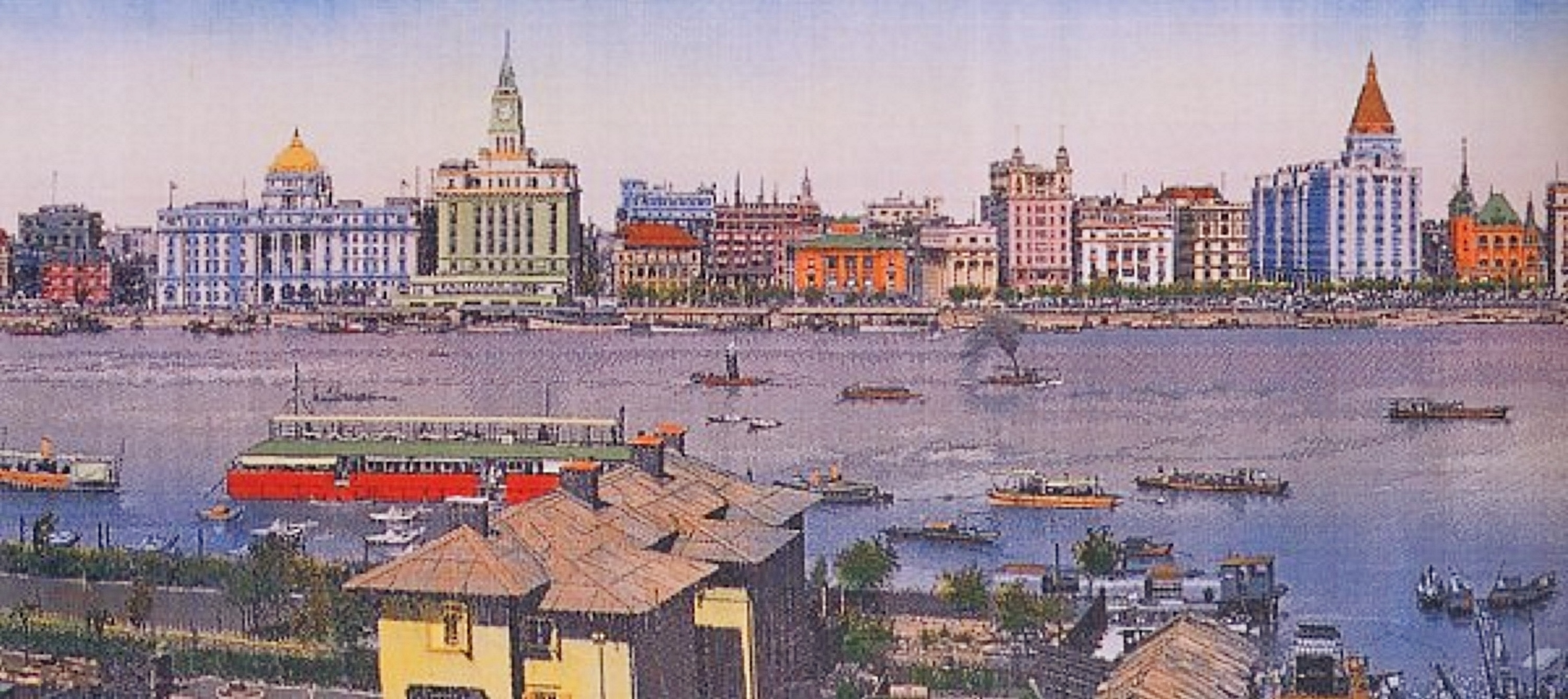 Shanghai Huangpu Riverfront Bund Embankment 1920s