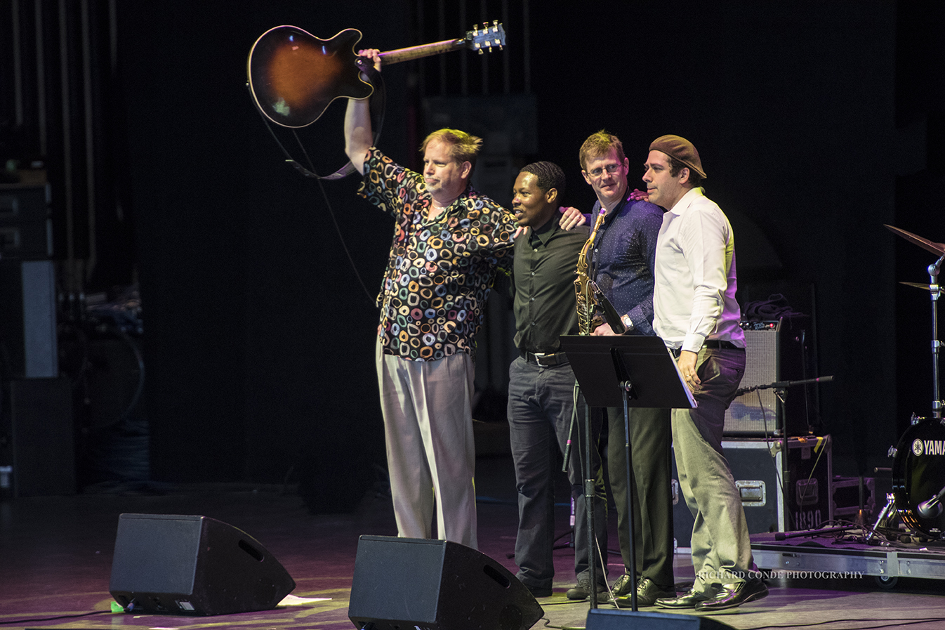 Dave Stryker's Organ Quartet taking a bowat the Freihofer Saratoga Jazz Festival 2017