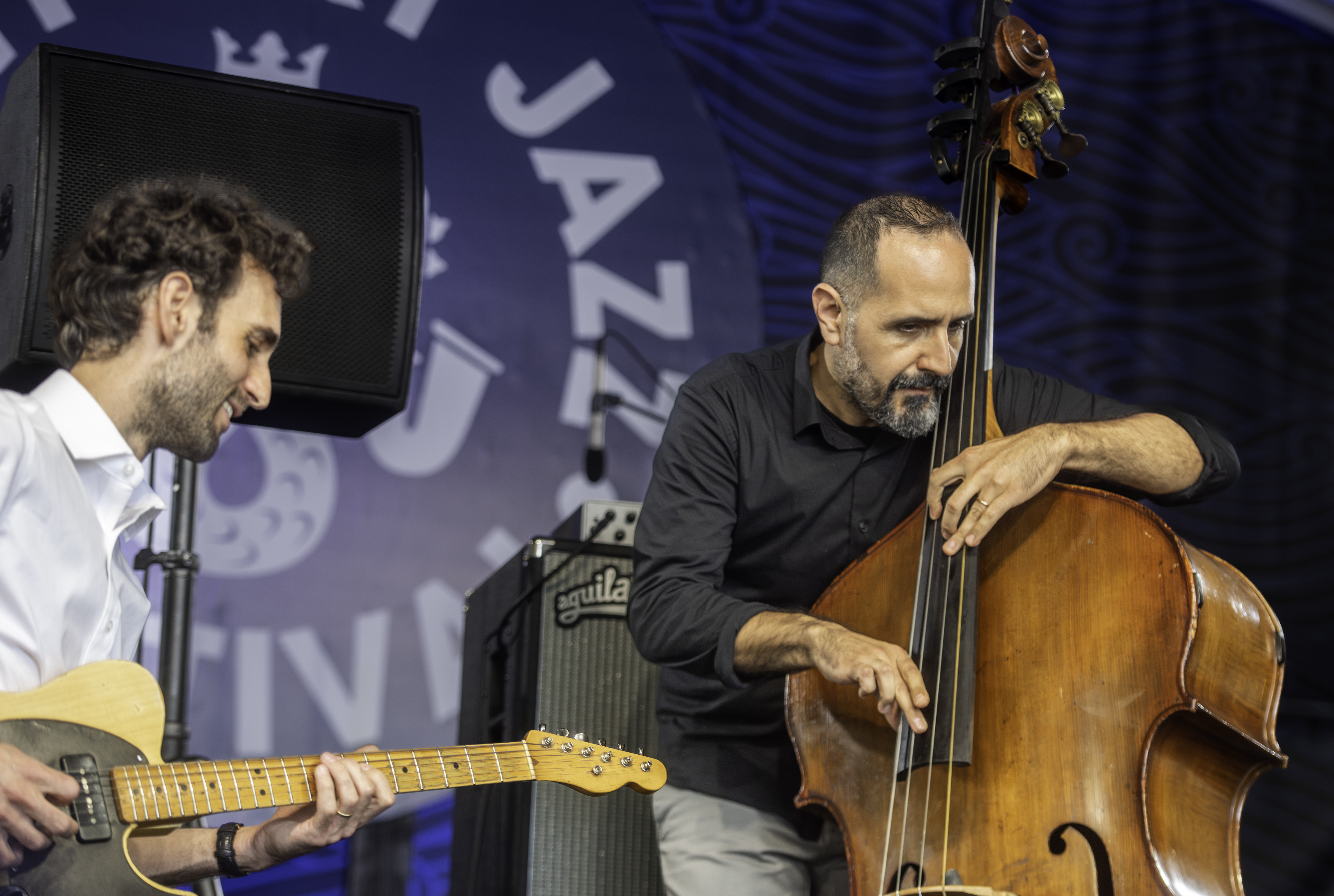 Julian Lage and Jorge Roeder at the Newport Jazz Festival 2023