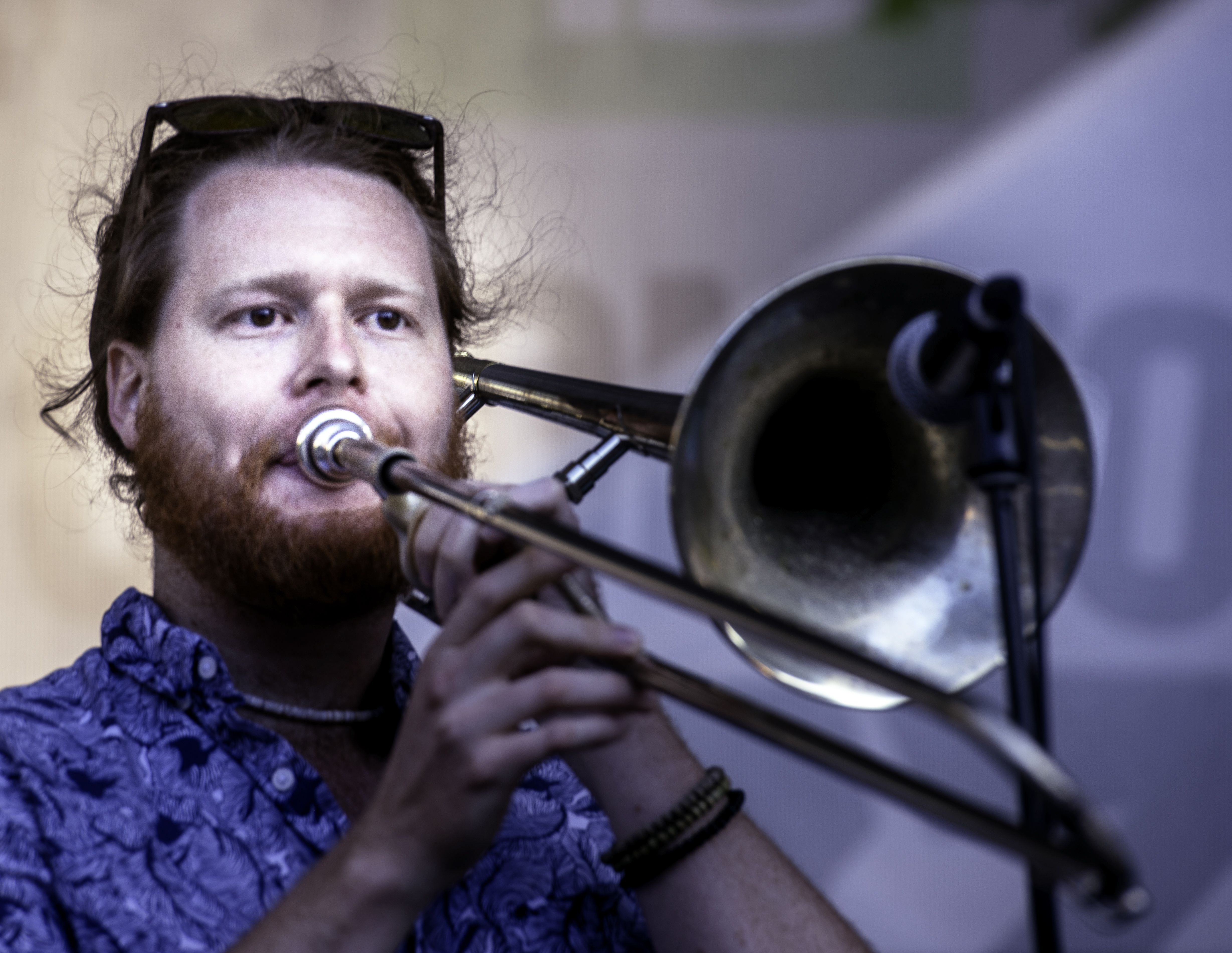 Chris Butcher with the Heavyweight Brass Band at the Toronto Jazz Festival 2019