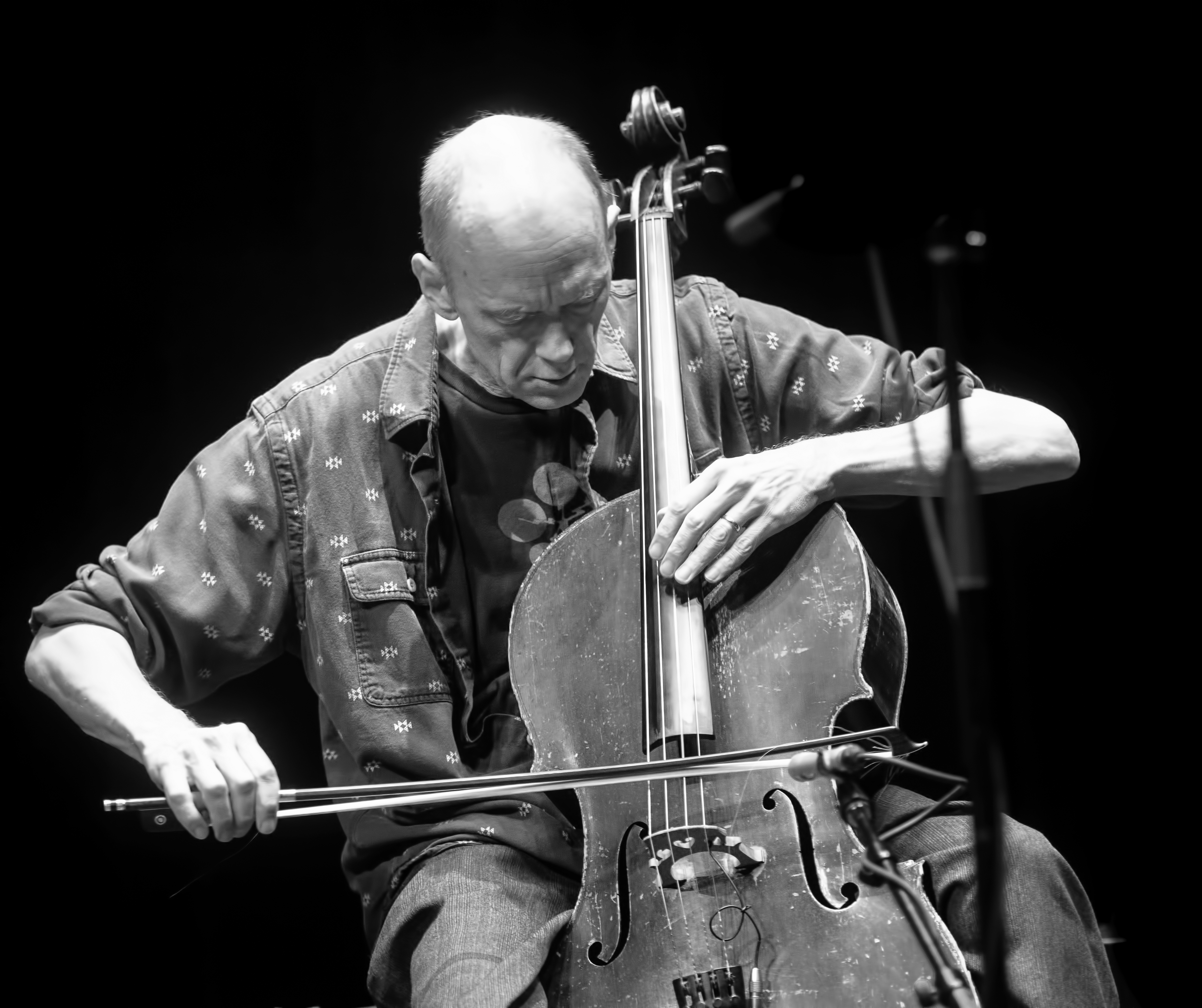 Hank Roberts with Ingrid Laubrock and Tom Rainey at the Guelph Jazz Festival 2019