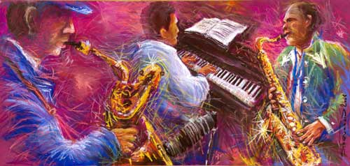 Jazz,Pastel on Paper.35x70cm.2006.WWW.Shevchuk.Eu