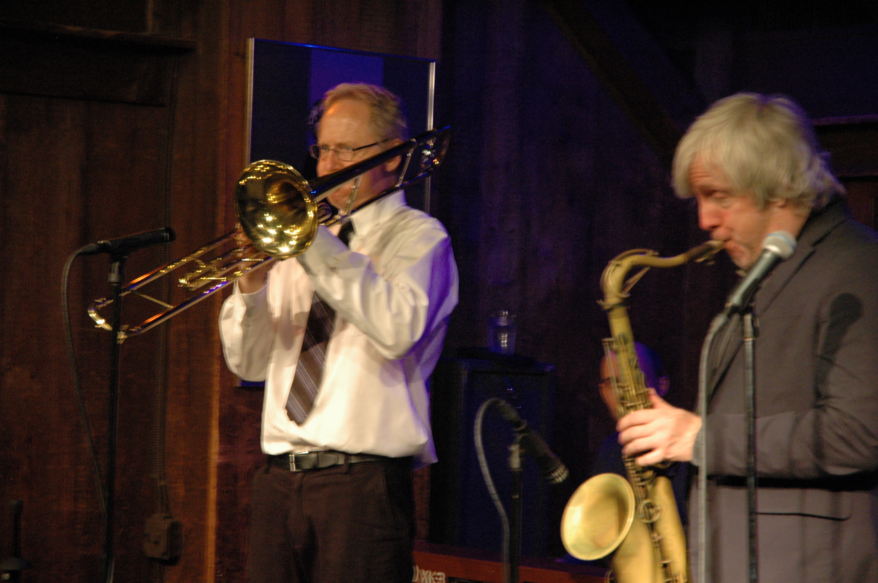 grant stewart with john swana on trombone