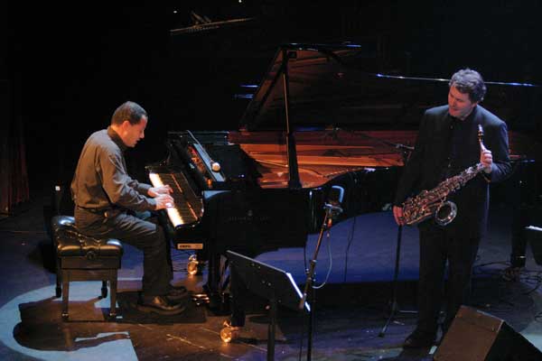 Moncef Genoud and Sylvain Beuf with the "Moncef Genoud Trio Feat. Sylvain Beuf" at the Amr Jazz Festival, Alhambra, Geneva, Swit