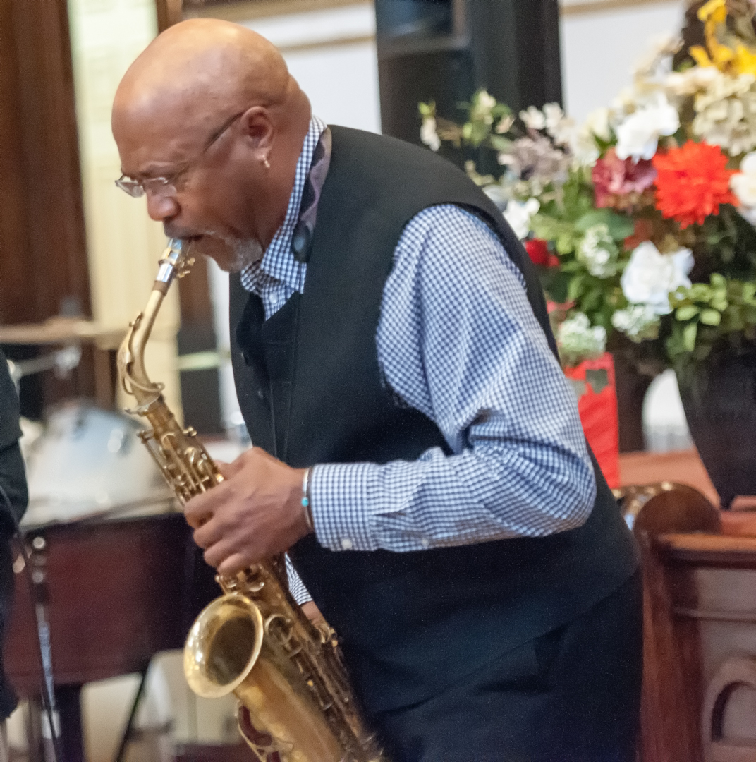 Oliver lake with trio at mount morris ascenion presbyterian church