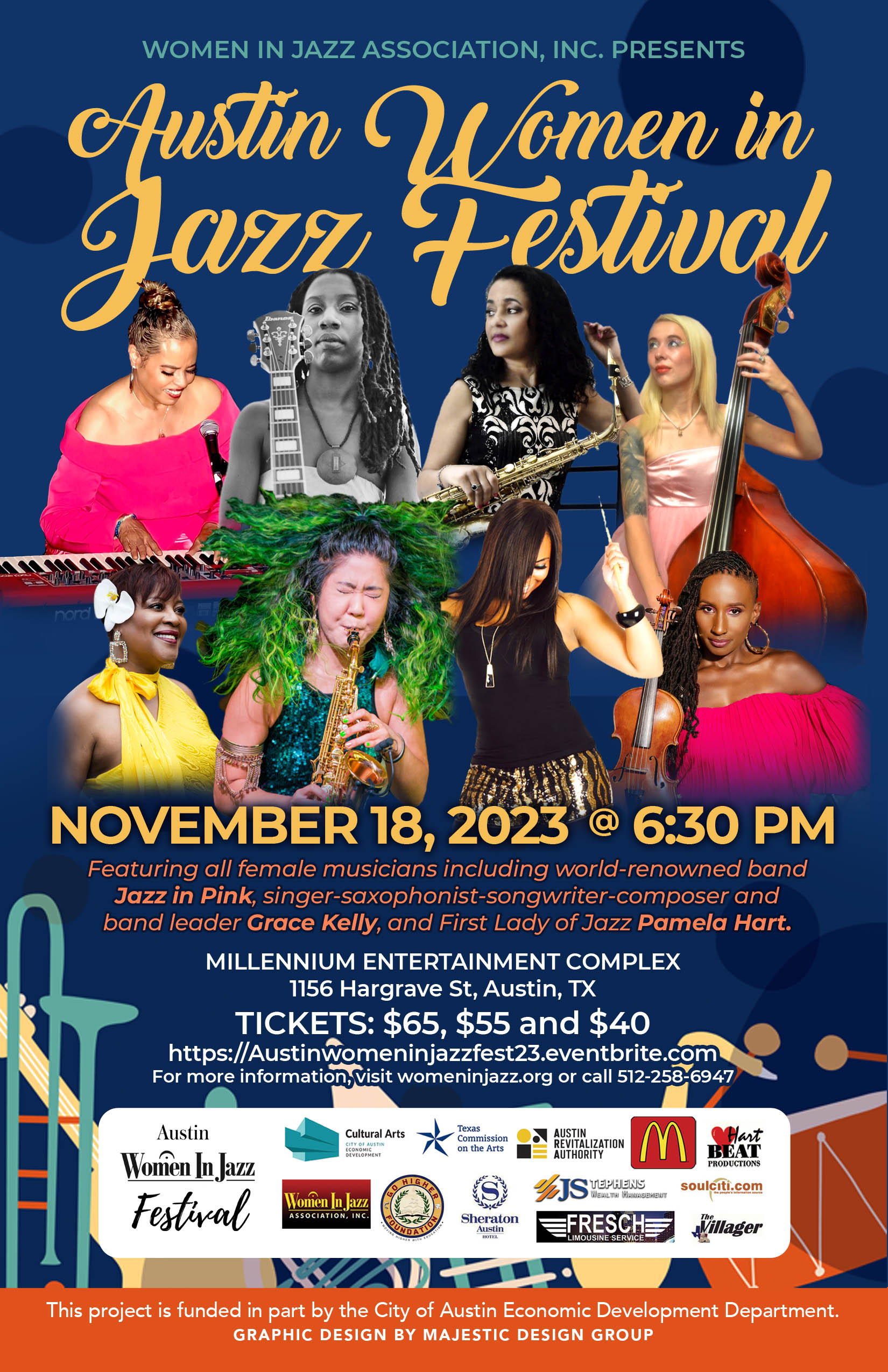 Austin Women In Jazz Festival Featuring Jazz In Pink, Grace Kelly, Pamela Hart