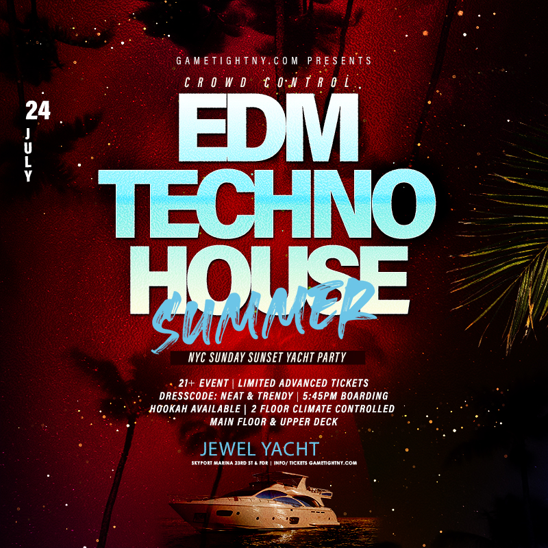 Nyc Sunday Sunset Crowd Control Edm Techno House Jewel Yacht Party