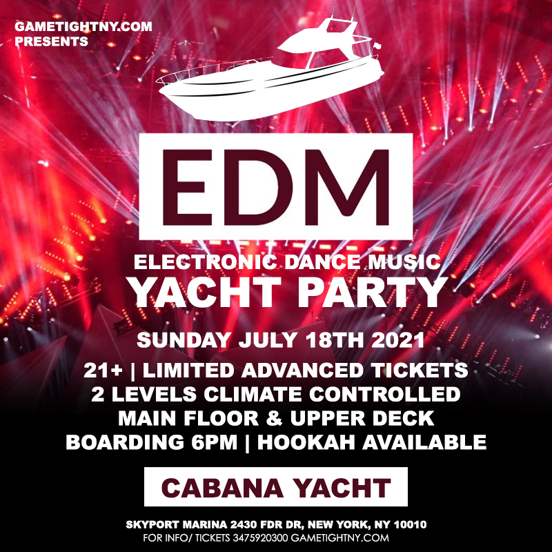 Manhattan Edm Sunday Sunset Yacht Cruise Skyport Marina Cabana Yacht