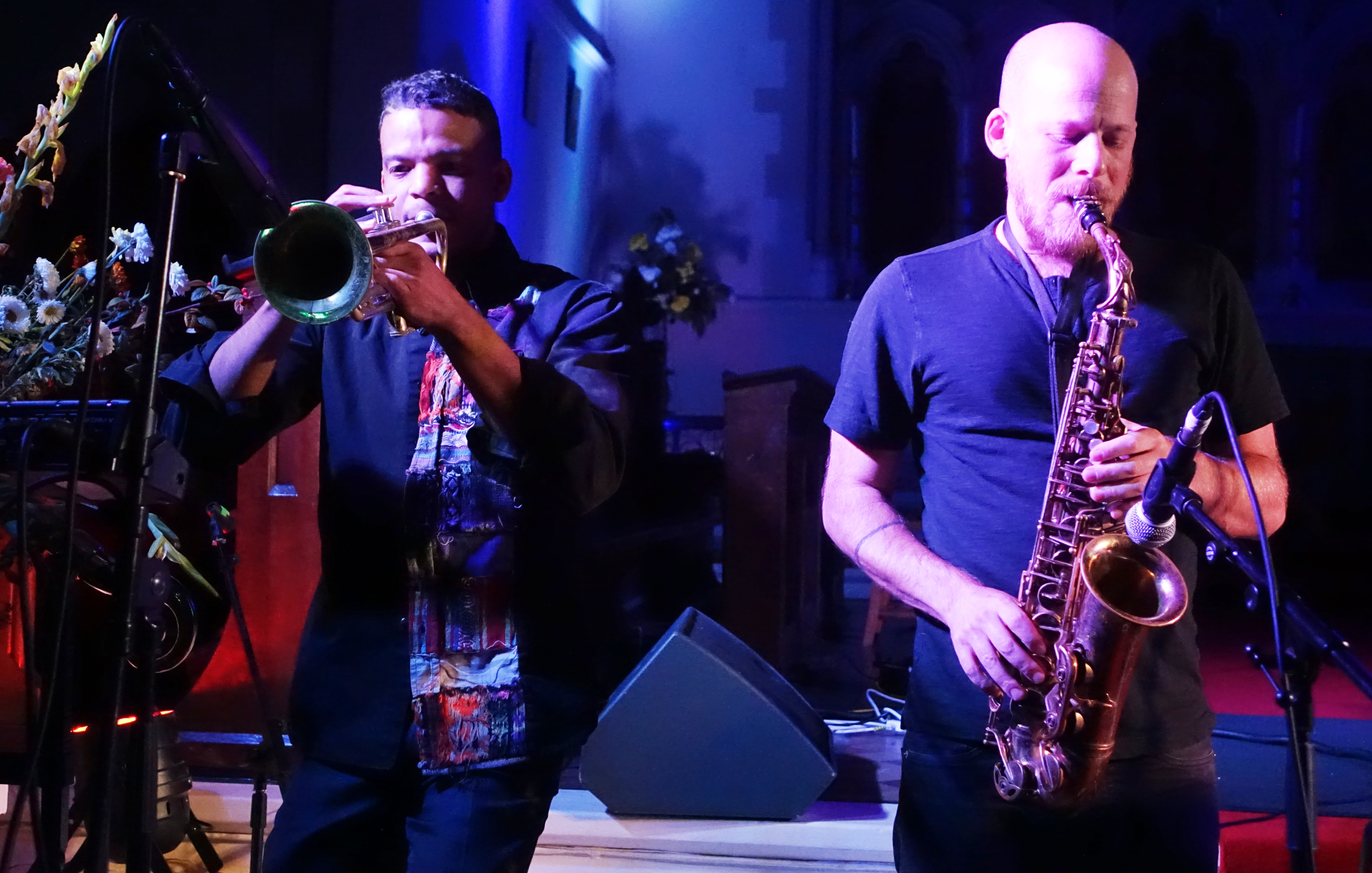 Aquiles Navarro and Keir Neuringer at Brighton Alternative Jazz Festival in October 2018