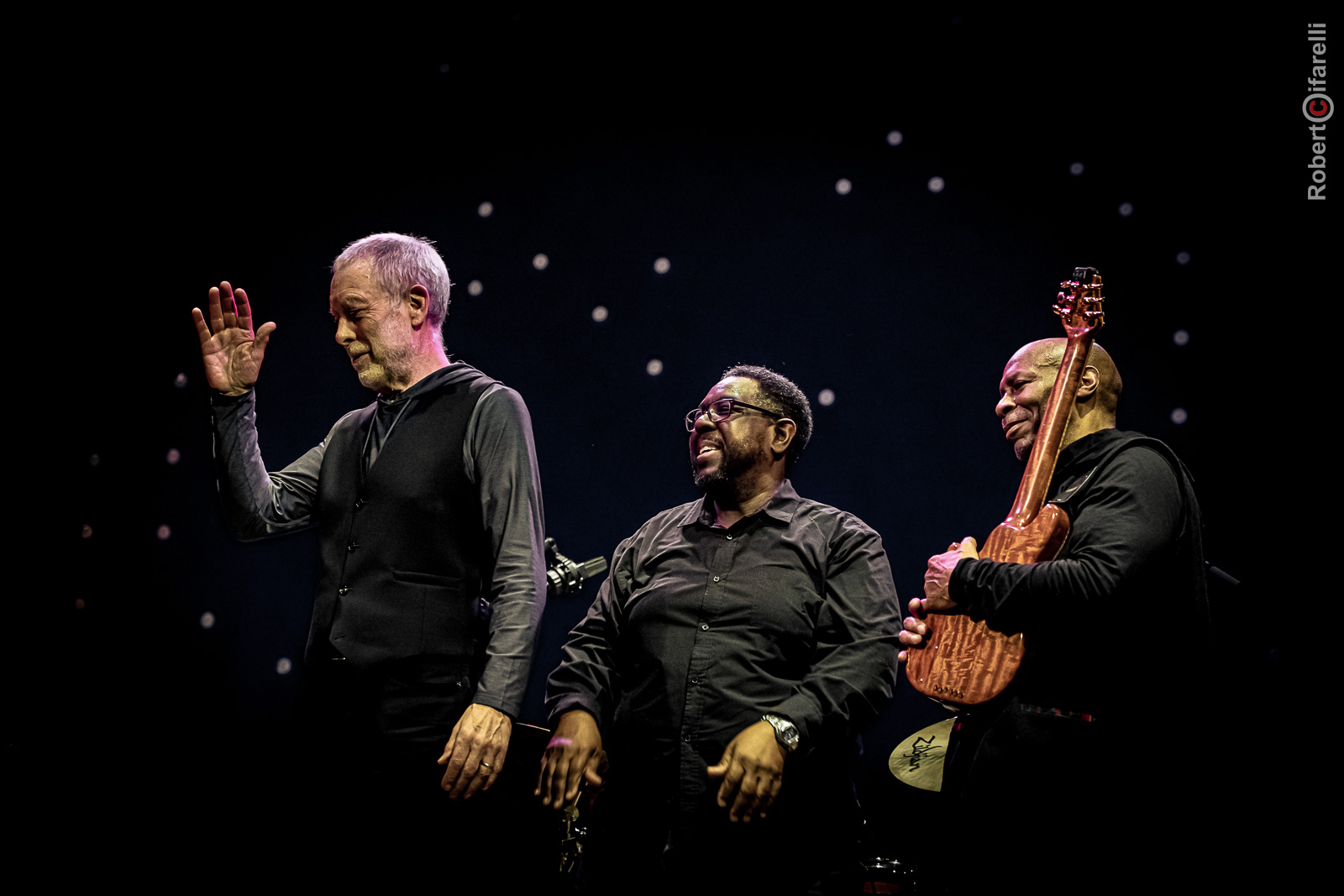 Dave Holland, Marvin "Smitty" Smith, Kevin Eubanks — jazz photo by Roberto Cifarelli | All About Jazz