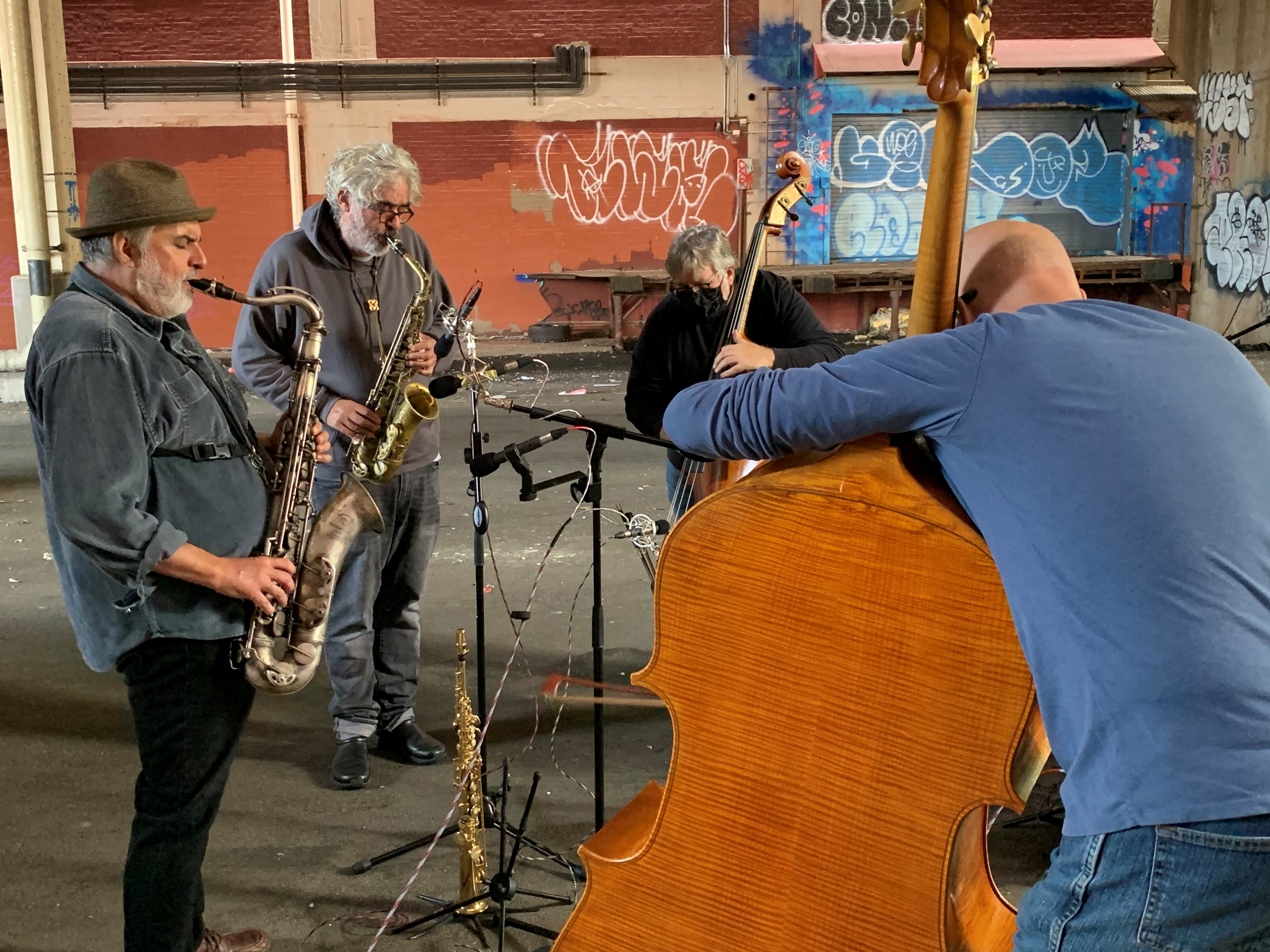 Tony Malaby, Tim Berne, Michael Formanek, Mark Helias and Billy Mintz under the Turnpike