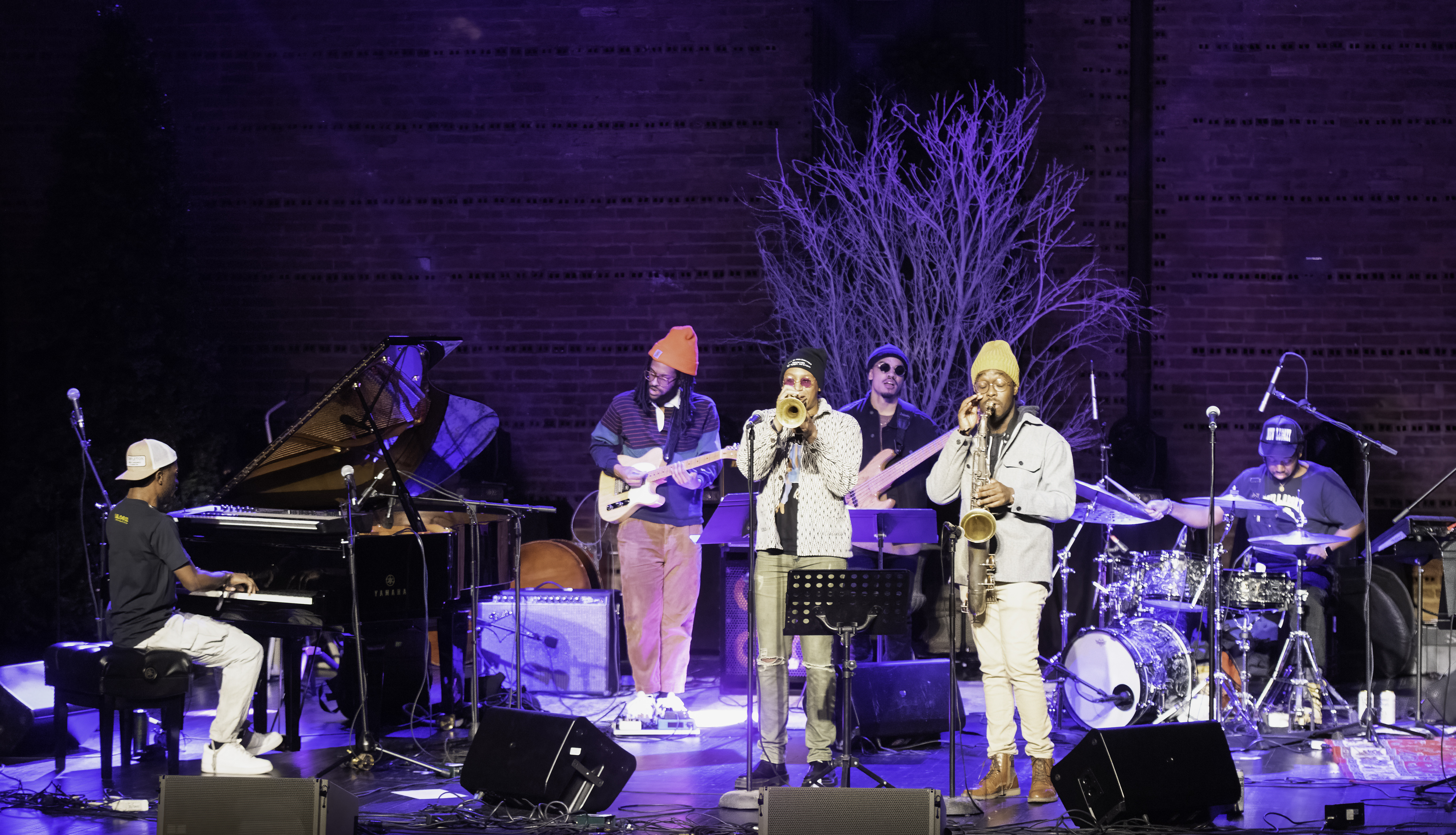 Julius Rodriguez, Franklin Rankin, Paul Johnson, Alonzo Demetrius, Chris Lewis and Brian Richburg Jr. at the NYC Winter Jazz Festival 2023