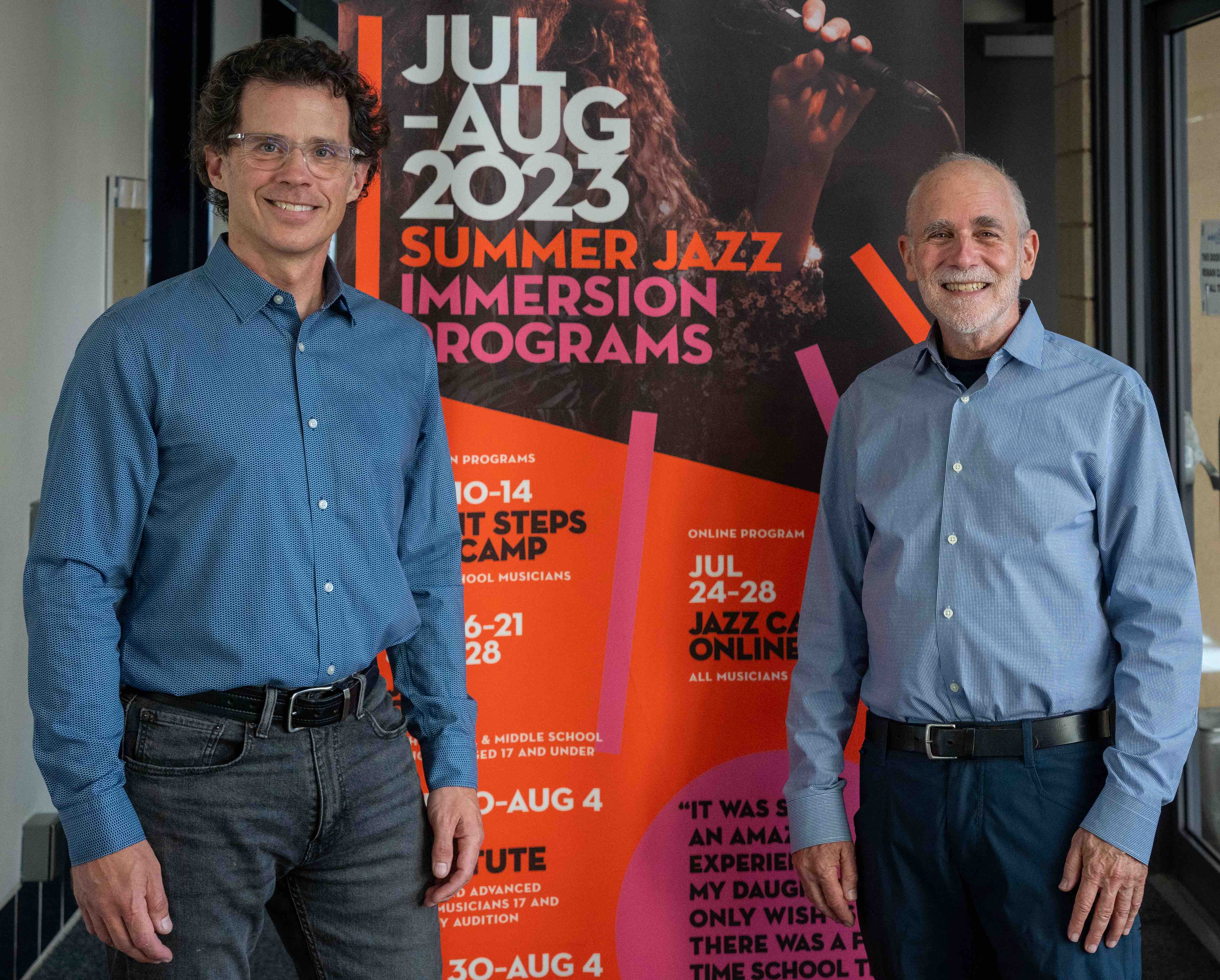 New Stanford Jazz Workshop Executive Director Cory Combs with Founder Jim Nadel