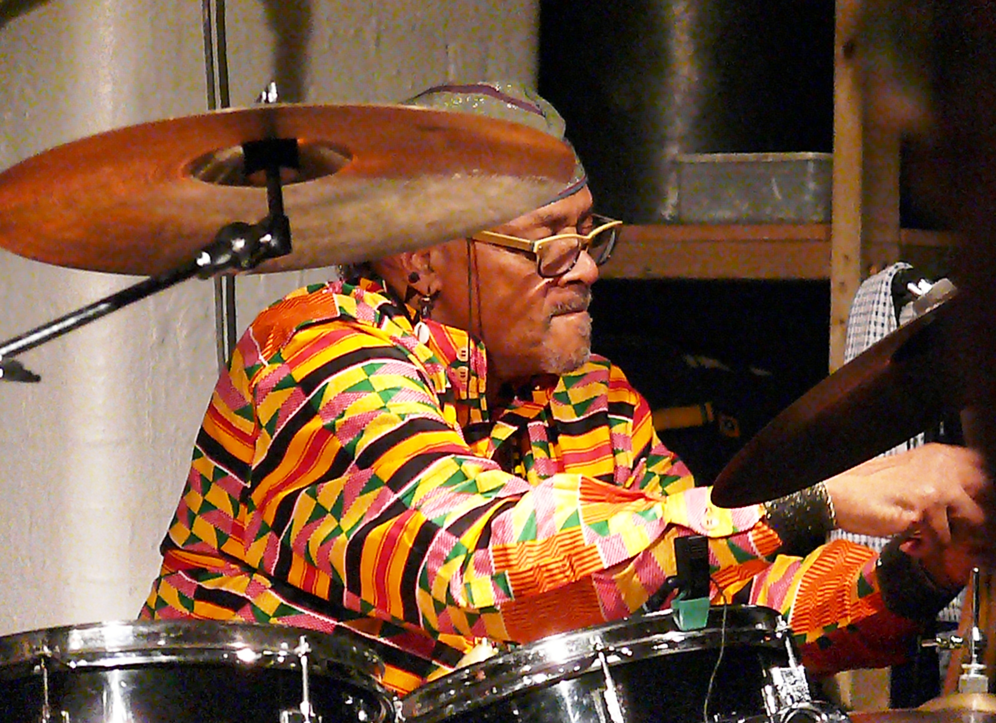 Famadou Don Moye at Cafe Oto, London in February 2017