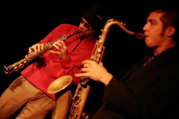 Guillaume Perret and Ernie Odoom (Guest) with "Duo Alice Perret and Guillaume Perret" at Catalyse, Geneva, Switzerland, 2005