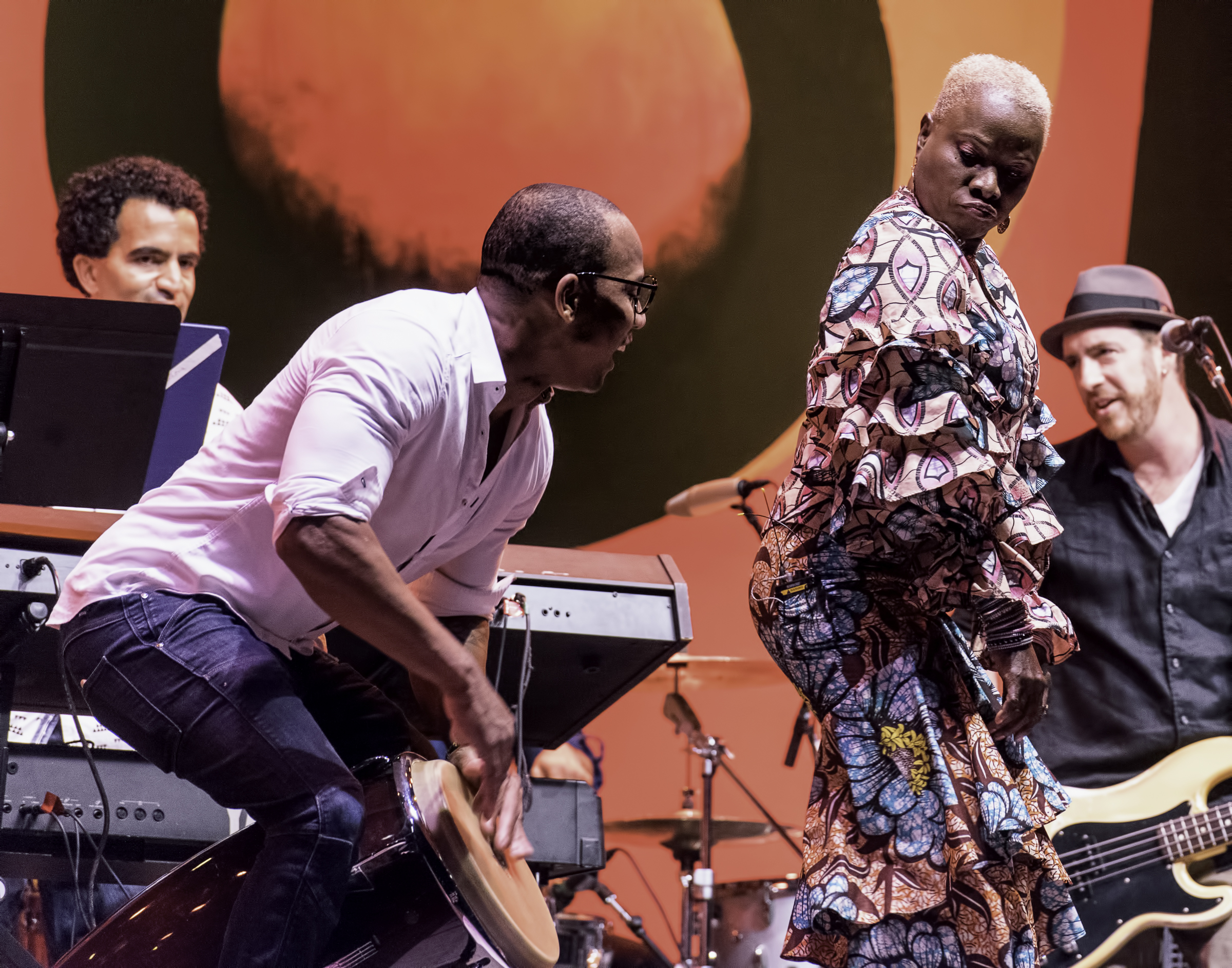 Pedrito Martinez, Angelique Sanchez, Edgar Pantoja and Ben Zwerin with Angelique Kidjo's Tribute to Salsa at the Monterey Jazz Festival