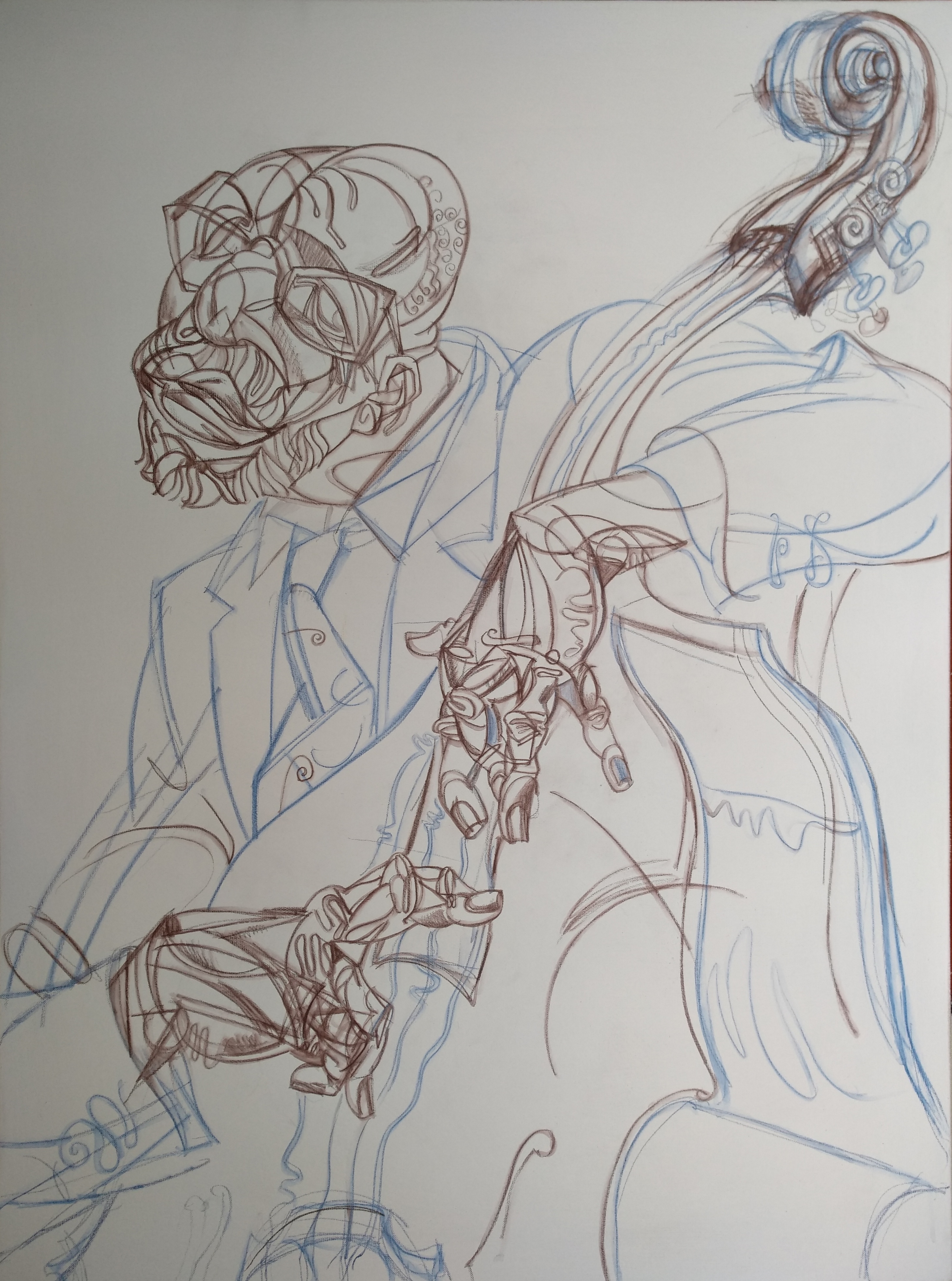 preparatory drawing for a portrait RON CARTER
