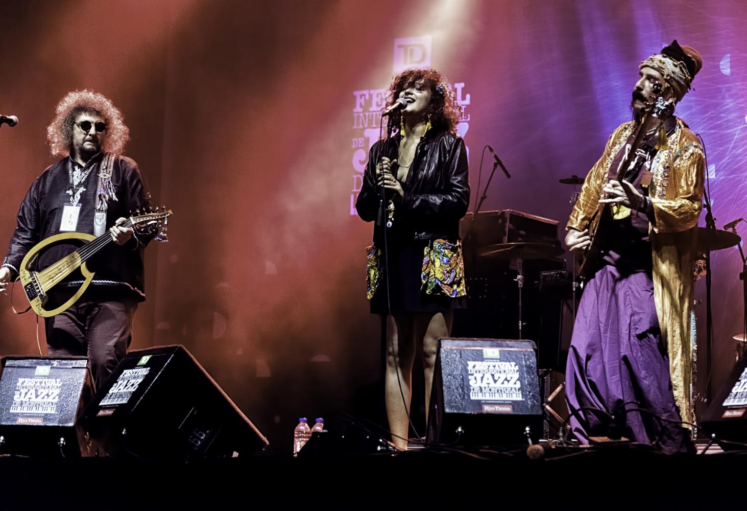 Periklis Tsouklas, Melike Sahin and Murat Ertel with BaBa Zula At The Montreal International Jazz Festival 2016