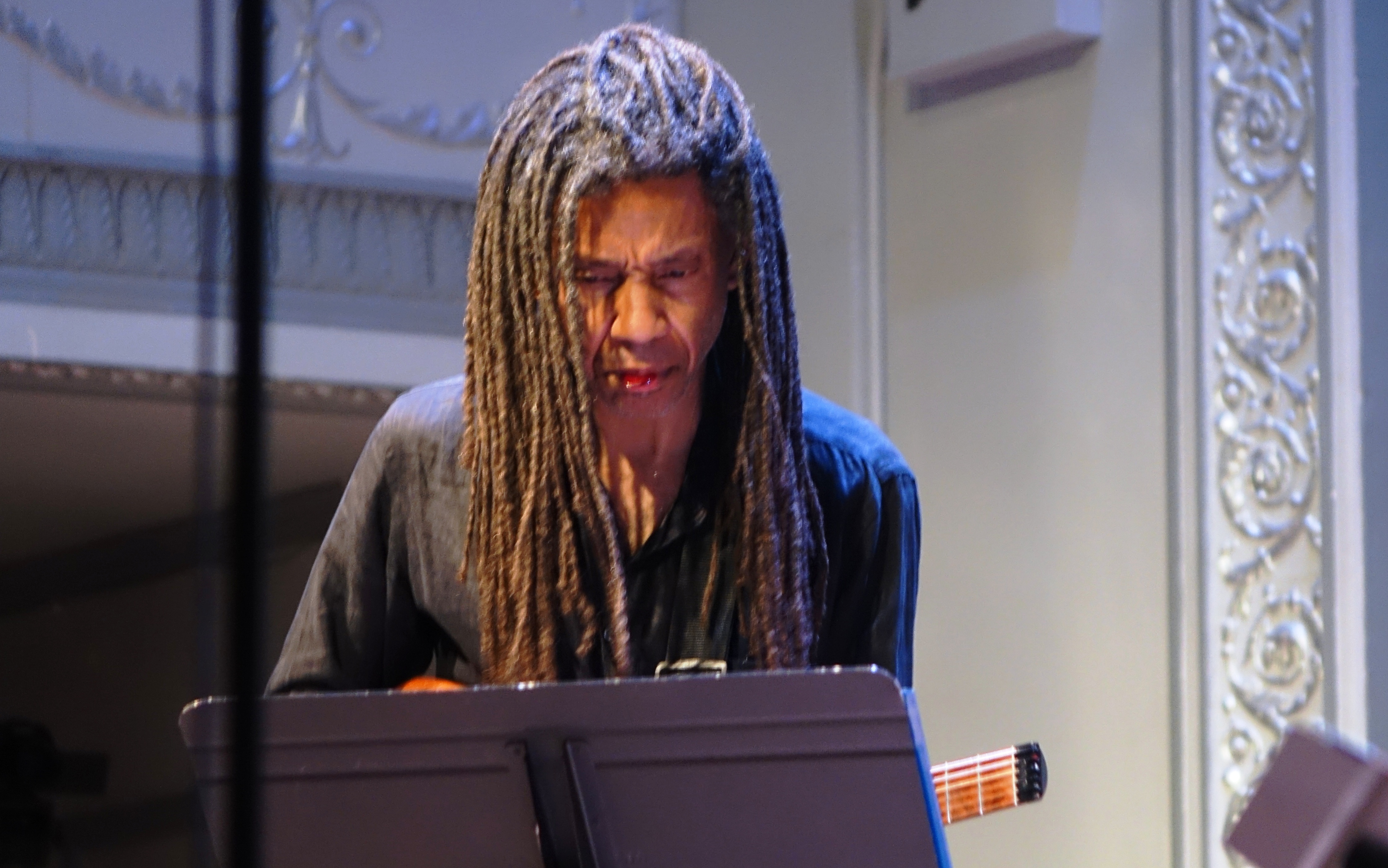 Brandon Ross at the Vision Festival in Roulette, Brooklyn in June 2019