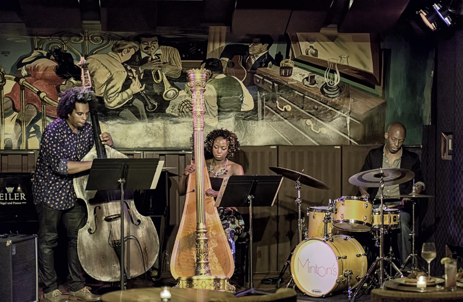 Rashaan Carter, Brandee Younger and E.J. Strickland at Minton's in Harlem