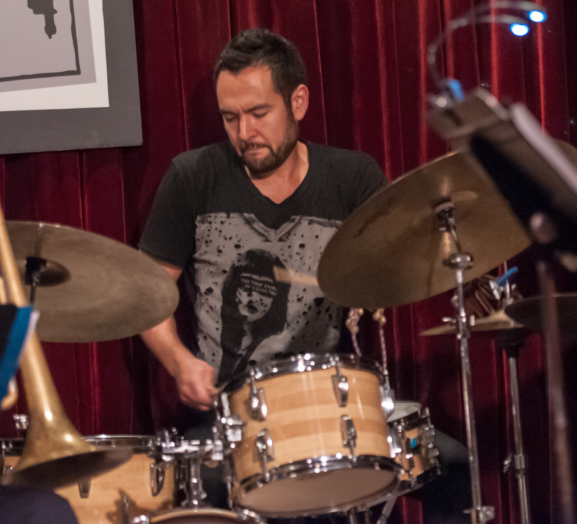 Tomas Fujiwara with the Taylor Ho Bynum Septet at the Jazz Gallery