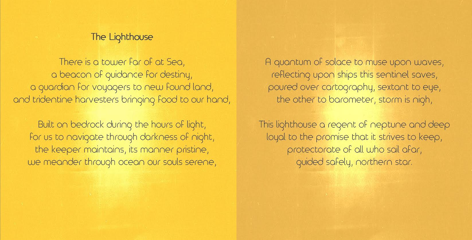 Mark O'Leary Lighthouse Stanza booklet